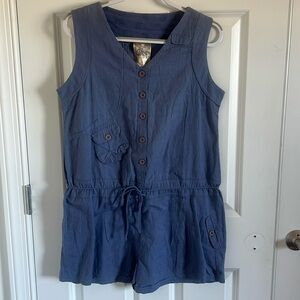 Remanika Drifts Blue Sleeveless Shorts Romper Size 10 Pocket detailing